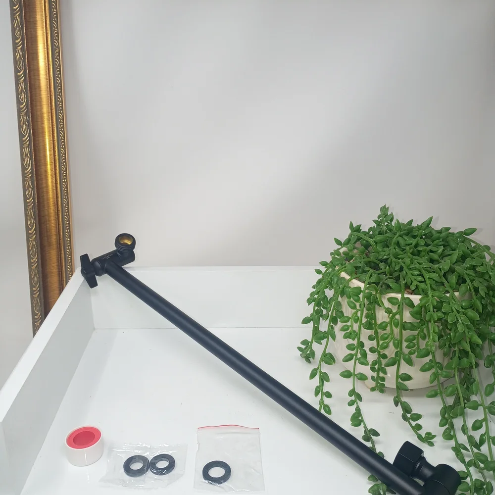 Black Metal Towel Bar Rod - Single Arm